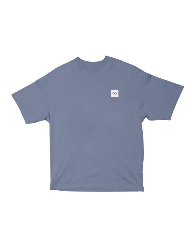 00013 Camiseta Oversize de Algodón para Estilo Urbano - Azul Vintage