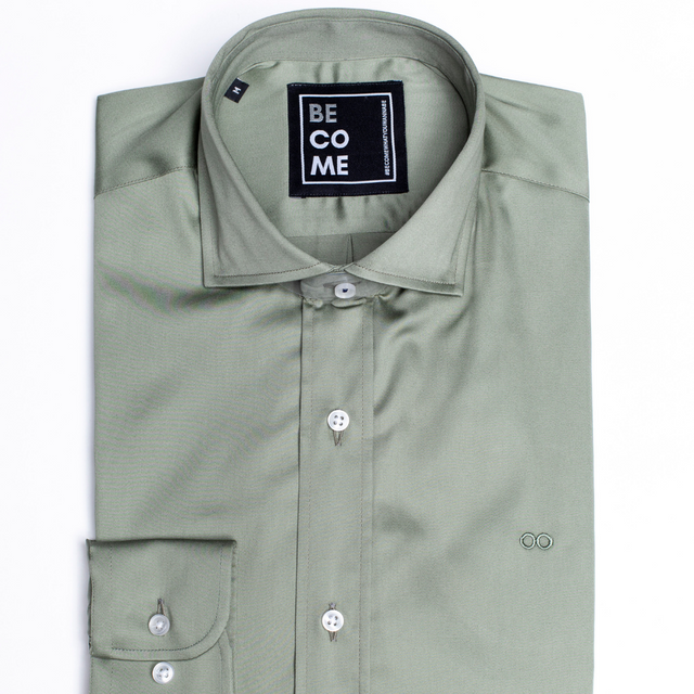 0053. Camisa SATEN STRECH verde