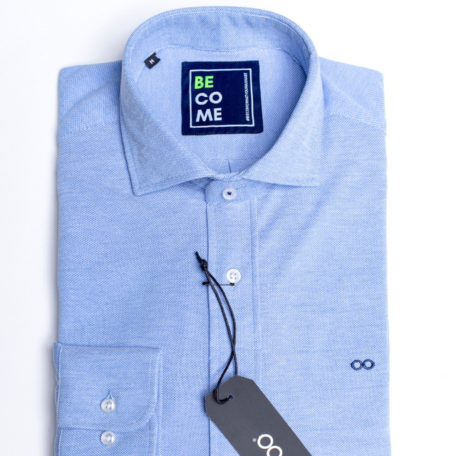 0034. Polo / Camisa PIQUE azul celeste