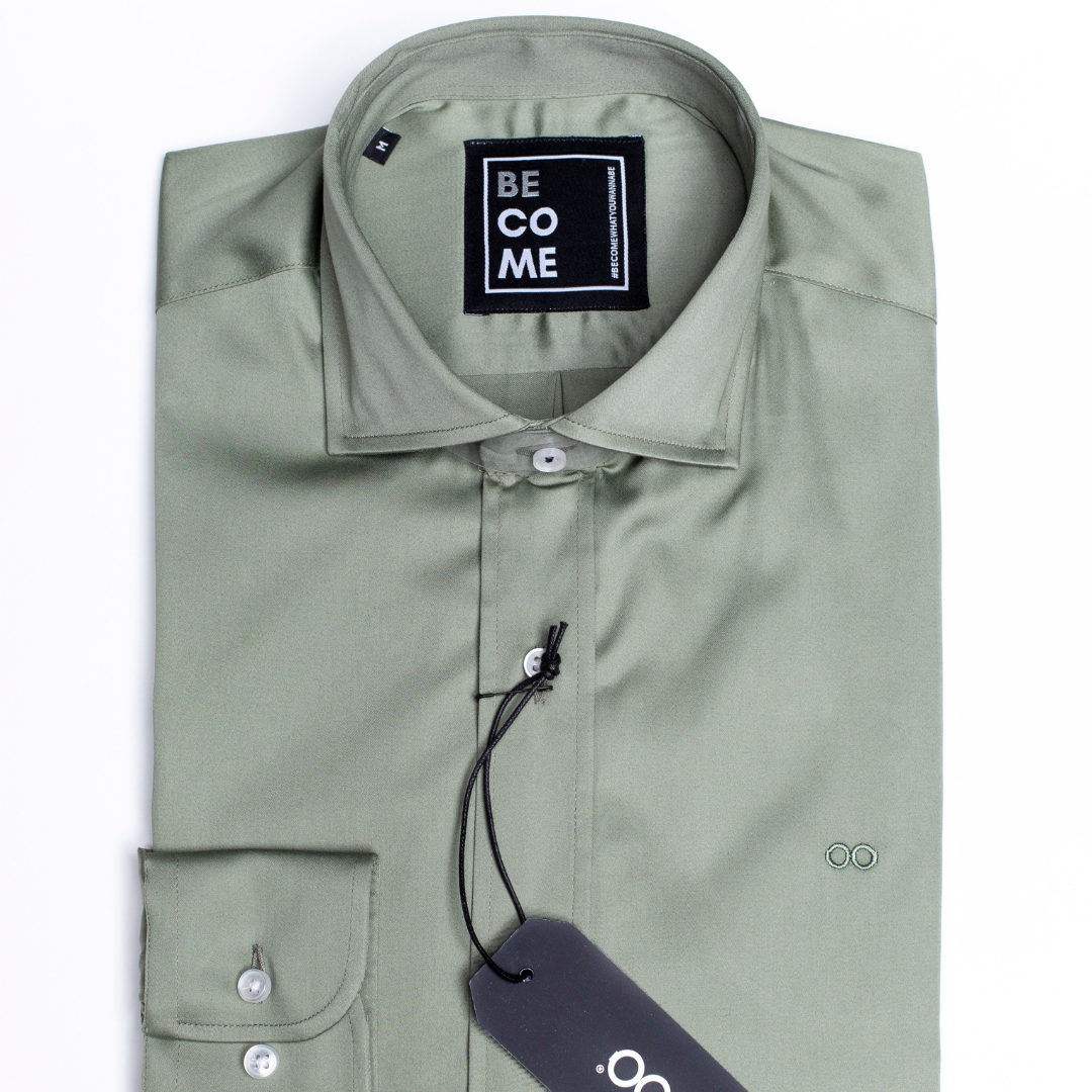 0053. Camisa SATEN STRECH verde