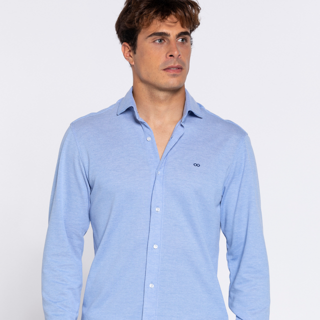 0034. Polo / Camisa PIQUE azul celeste