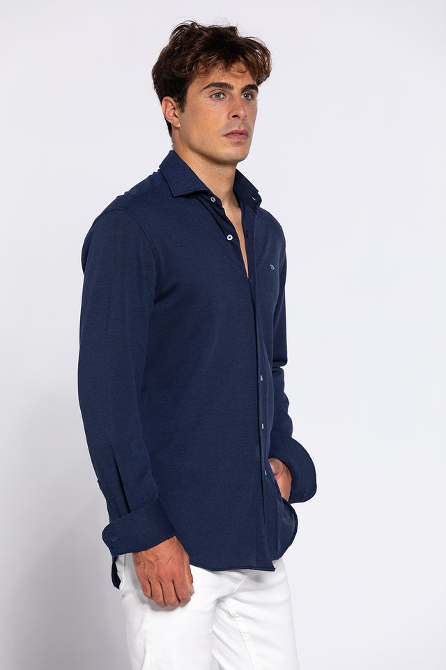 0033. Polo Camisa PIQUÉ marine