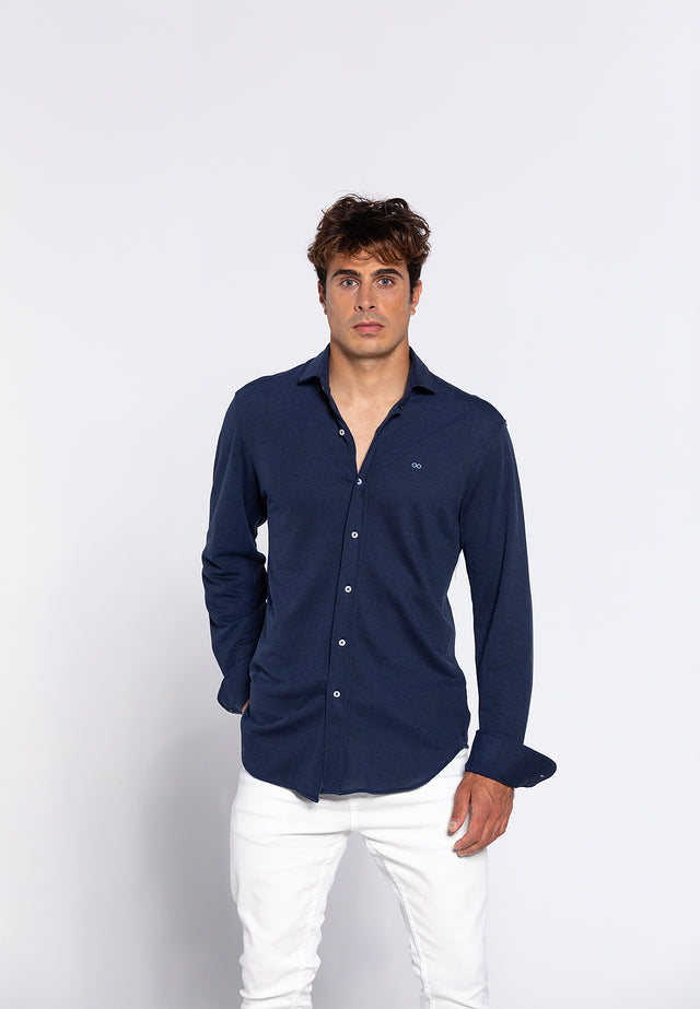 0033. Polo Camisa PIQUÉ marine